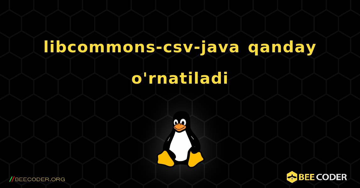 libcommons-csv-java  qanday o'rnatiladi. Linux