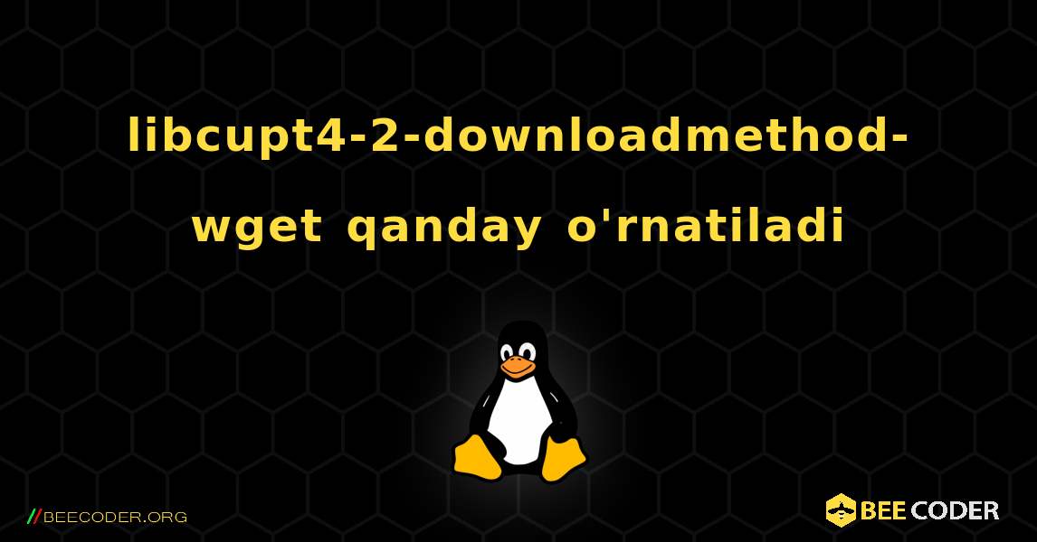 libcupt4-2-downloadmethod-wget  qanday o'rnatiladi. Linux