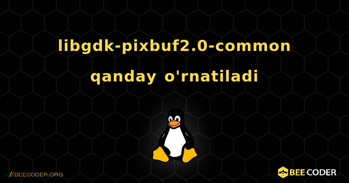 libgdk-pixbuf2.0-common  qanday o'rnatiladi. Linux
