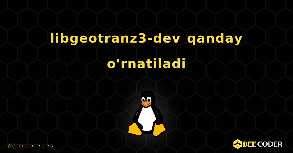 libgeotranz3-dev  qanday o'rnatiladi. Linux