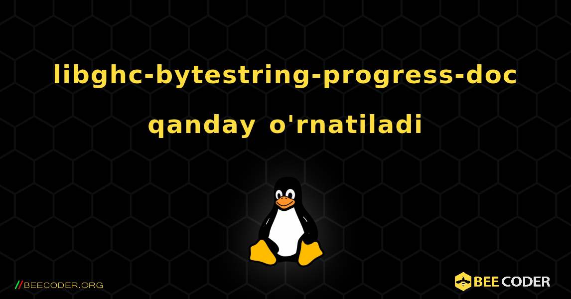 libghc-bytestring-progress-doc  qanday o'rnatiladi. Linux