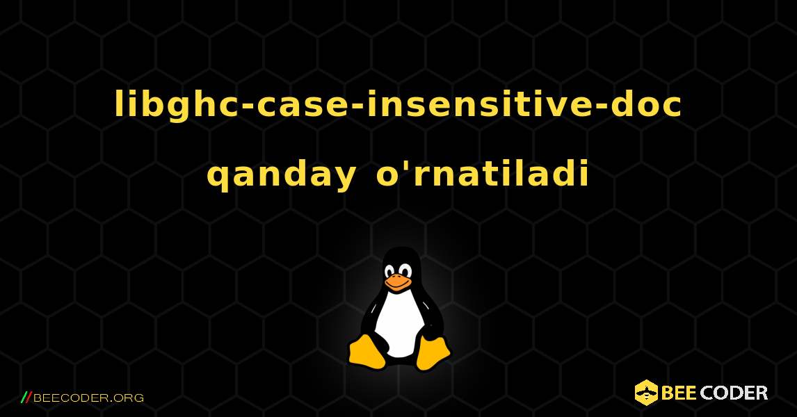 libghc-case-insensitive-doc  qanday o'rnatiladi. Linux