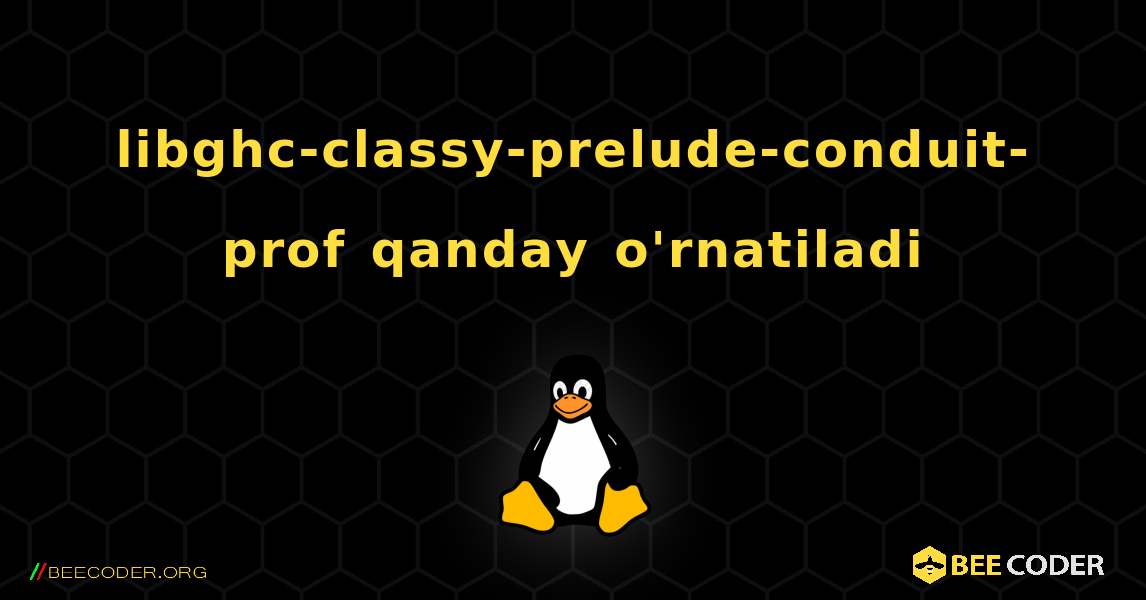 libghc-classy-prelude-conduit-prof  qanday o'rnatiladi. Linux