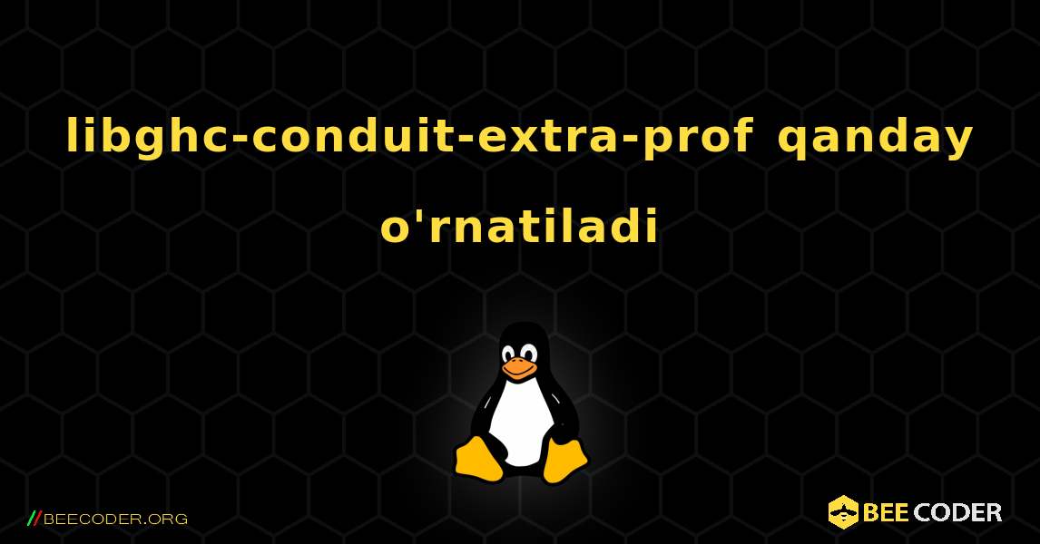 libghc-conduit-extra-prof  qanday o'rnatiladi. Linux