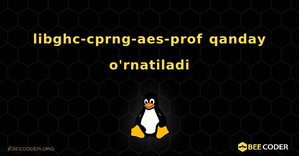 libghc-cprng-aes-prof  qanday o'rnatiladi. Linux