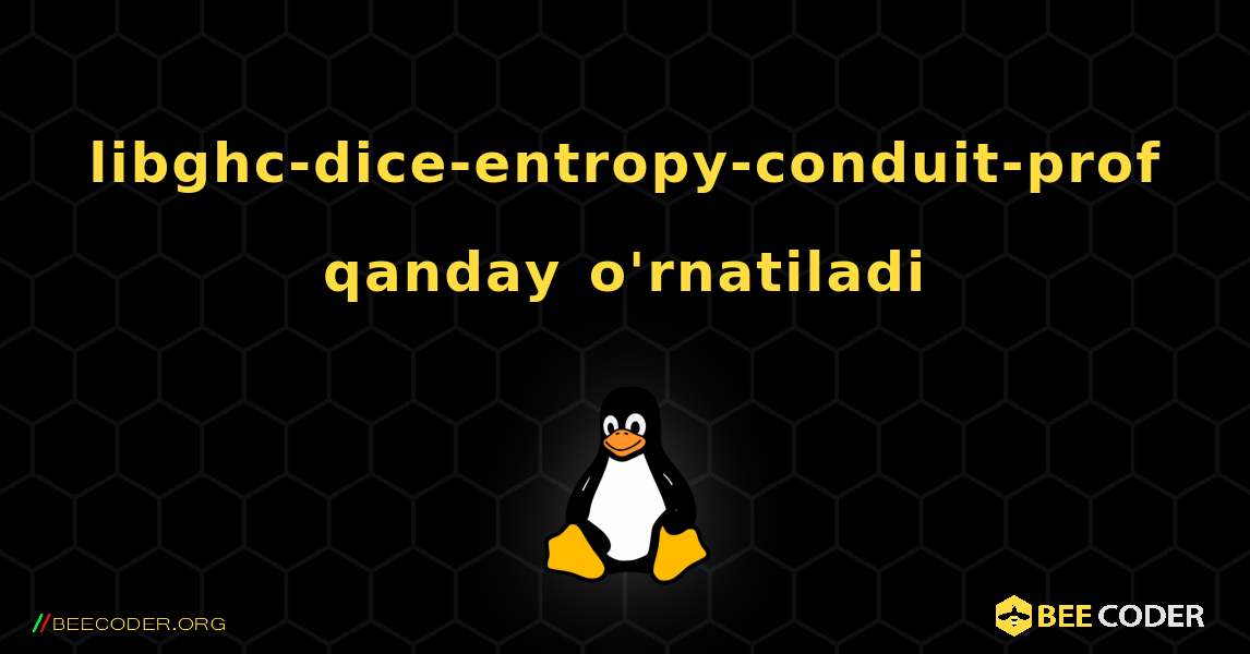 libghc-dice-entropy-conduit-prof  qanday o'rnatiladi. Linux