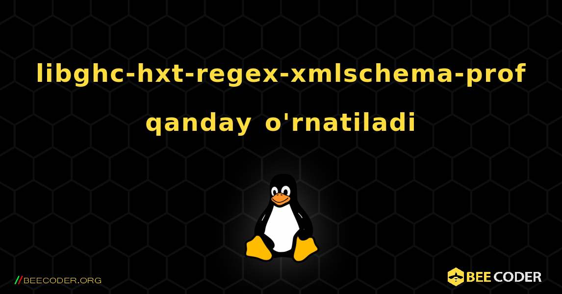 libghc-hxt-regex-xmlschema-prof  qanday o'rnatiladi. Linux
