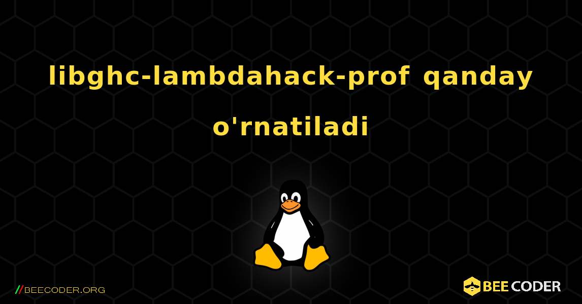 libghc-lambdahack-prof  qanday o'rnatiladi. Linux