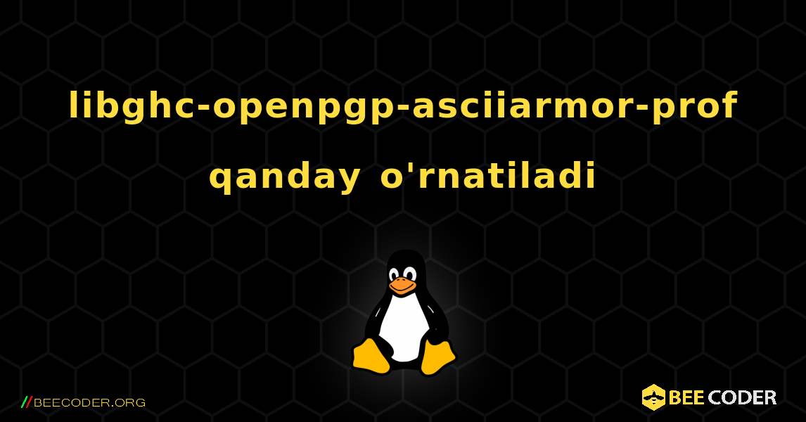 libghc-openpgp-asciiarmor-prof  qanday o'rnatiladi. Linux