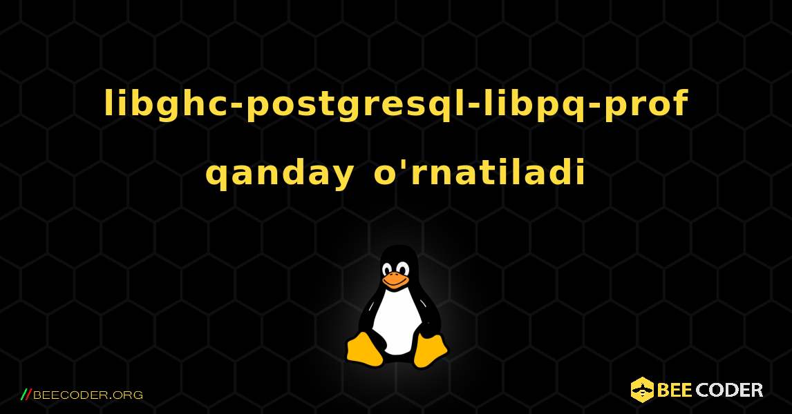 libghc-postgresql-libpq-prof  qanday o'rnatiladi. Linux