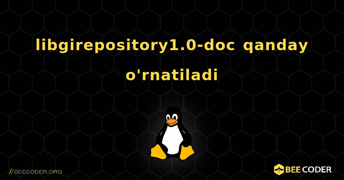 libgirepository1.0-doc  qanday o'rnatiladi. Linux