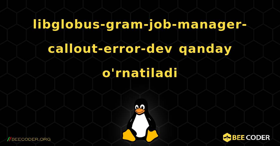 libglobus-gram-job-manager-callout-error-dev  qanday o'rnatiladi. Linux