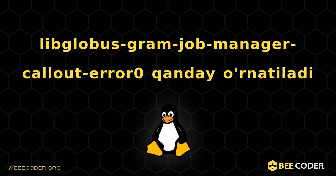 libglobus-gram-job-manager-callout-error0  qanday o'rnatiladi. Linux