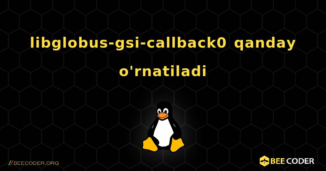 libglobus-gsi-callback0  qanday o'rnatiladi. Linux