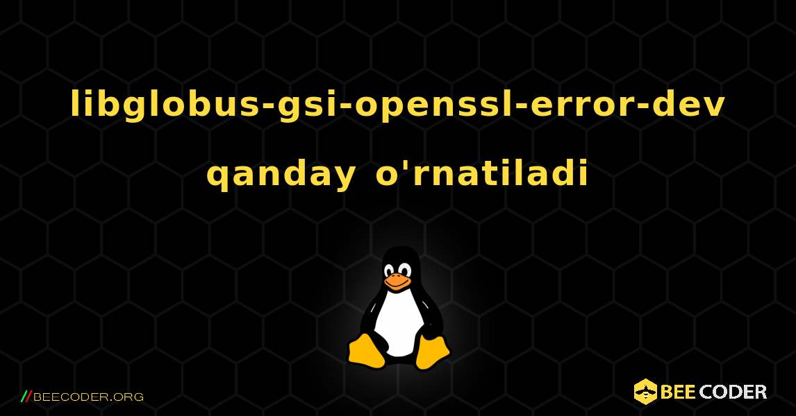 libglobus-gsi-openssl-error-dev  qanday o'rnatiladi. Linux
