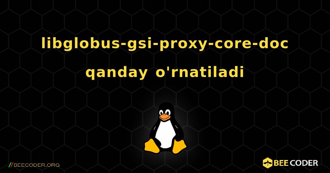 libglobus-gsi-proxy-core-doc  qanday o'rnatiladi. Linux