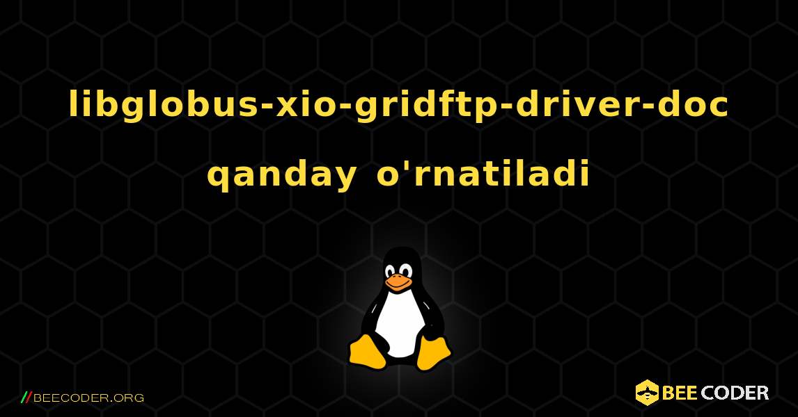 libglobus-xio-gridftp-driver-doc  qanday o'rnatiladi. Linux