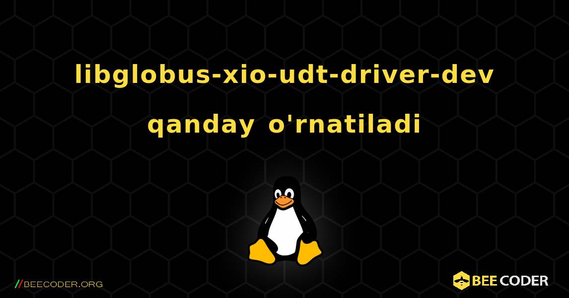 libglobus-xio-udt-driver-dev  qanday o'rnatiladi. Linux