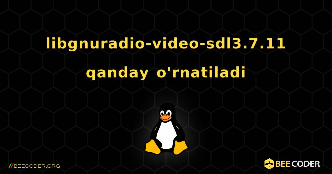 libgnuradio-video-sdl3.7.11  qanday o'rnatiladi. Linux