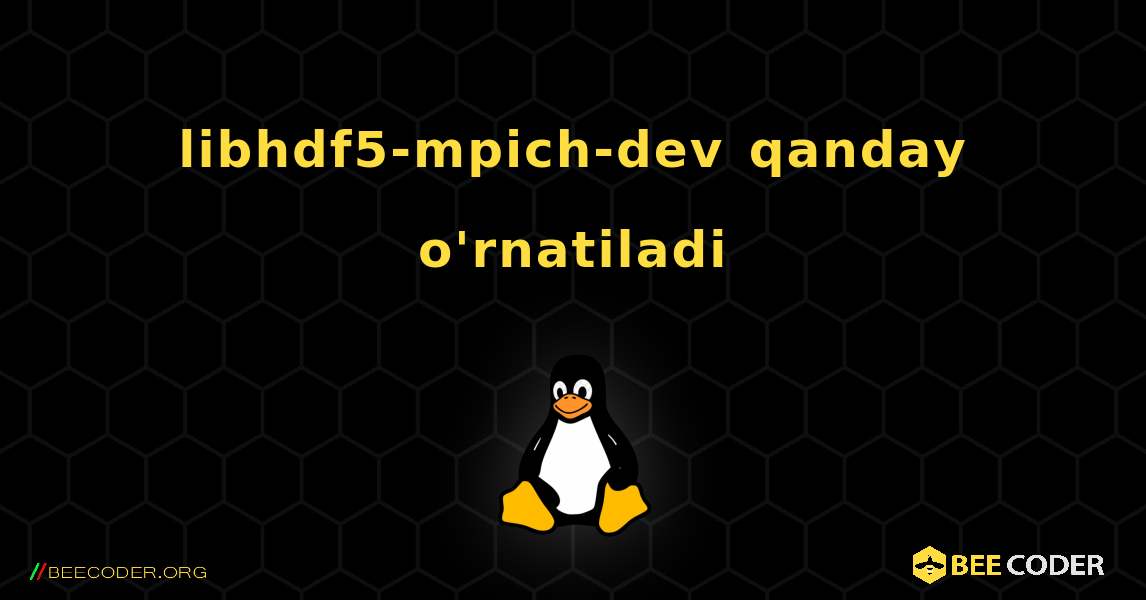 libhdf5-mpich-dev  qanday o'rnatiladi. Linux