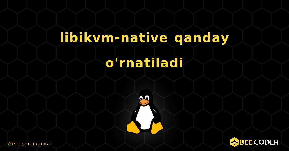 libikvm-native  qanday o'rnatiladi. Linux