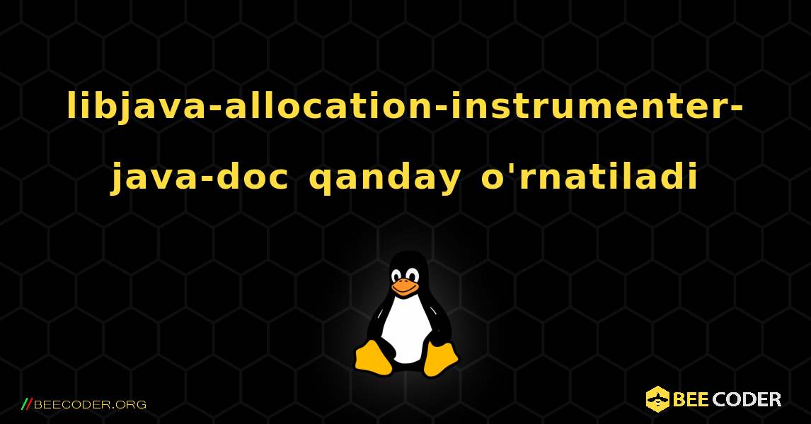 libjava-allocation-instrumenter-java-doc  qanday o'rnatiladi. Linux