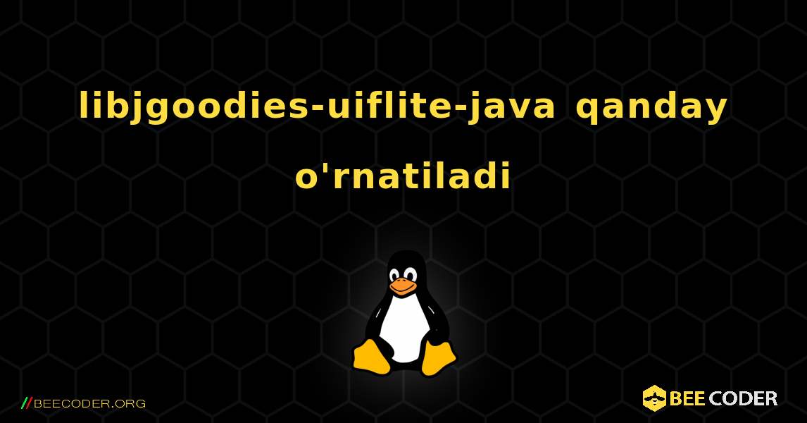 libjgoodies-uiflite-java  qanday o'rnatiladi. Linux