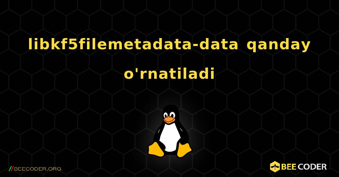 libkf5filemetadata-data  qanday o'rnatiladi. Linux