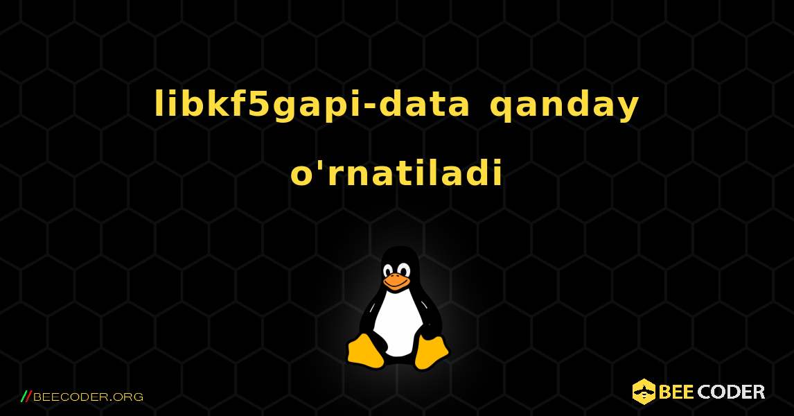 libkf5gapi-data  qanday o'rnatiladi. Linux