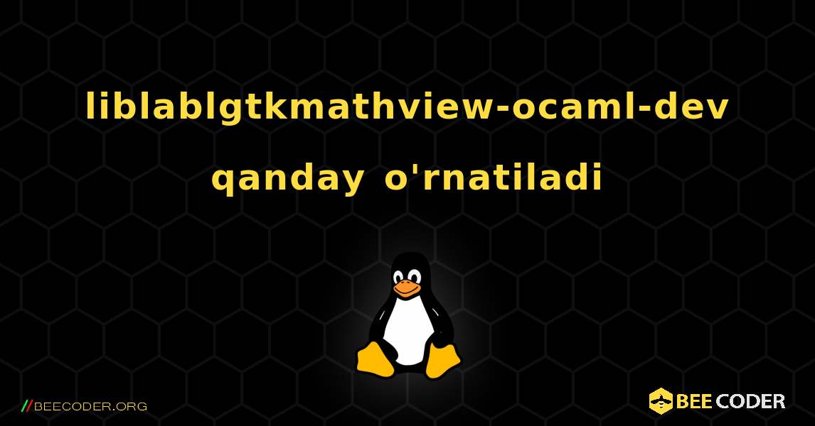 liblablgtkmathview-ocaml-dev  qanday o'rnatiladi. Linux