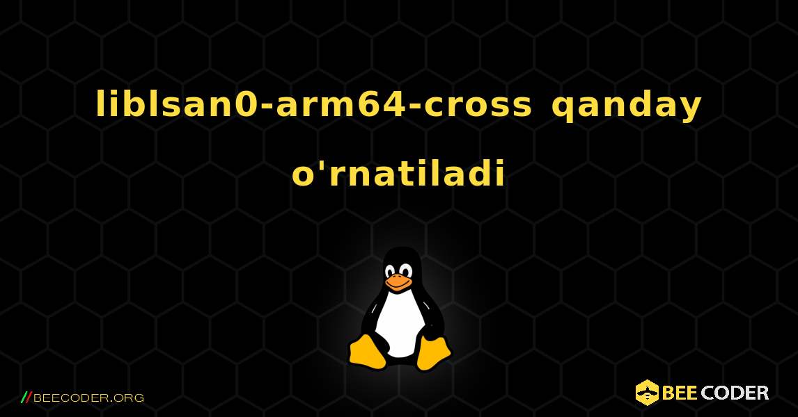 liblsan0-arm64-cross  qanday o'rnatiladi. Linux