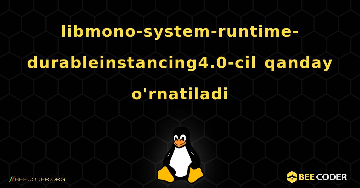 libmono-system-runtime-durableinstancing4.0-cil  qanday o'rnatiladi. Linux