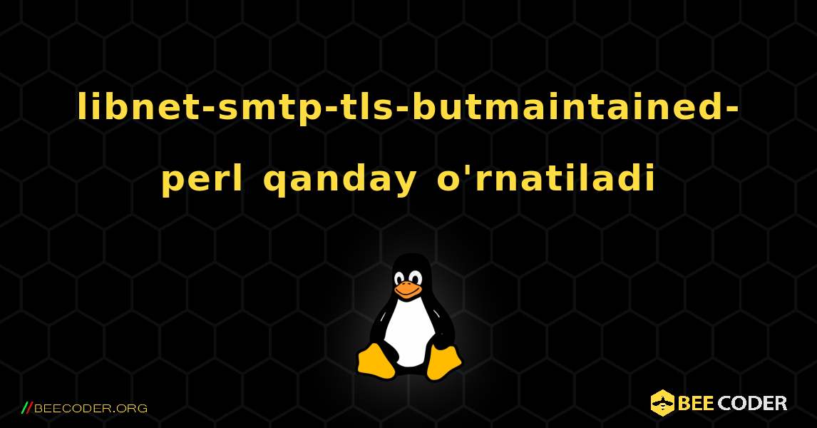 libnet-smtp-tls-butmaintained-perl  qanday o'rnatiladi. Linux