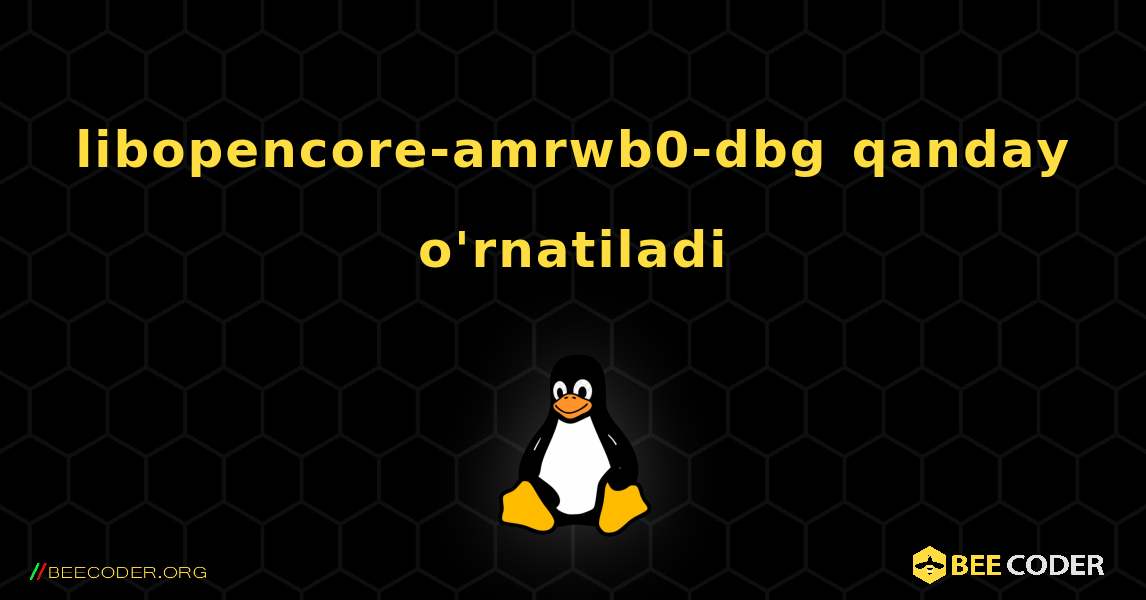 libopencore-amrwb0-dbg  qanday o'rnatiladi. Linux