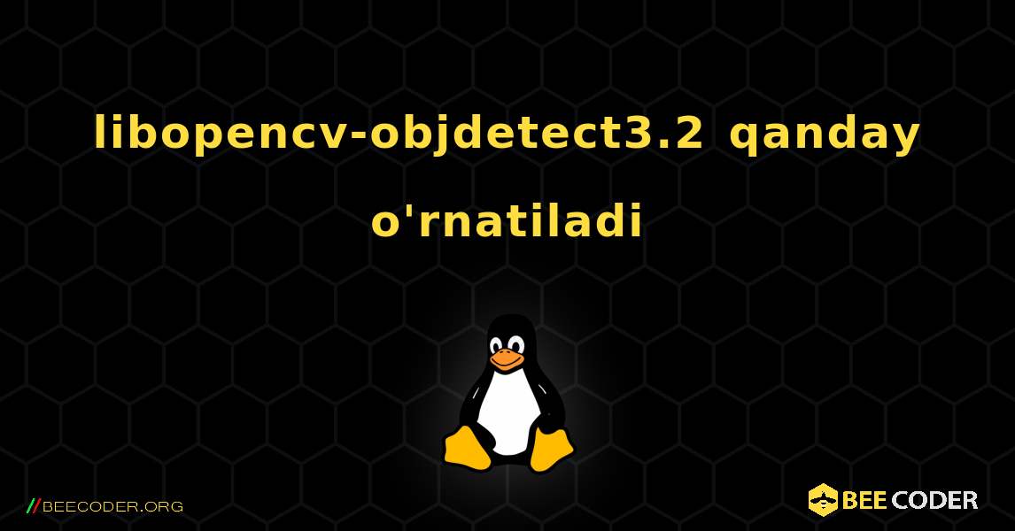 libopencv-objdetect3.2  qanday o'rnatiladi. Linux