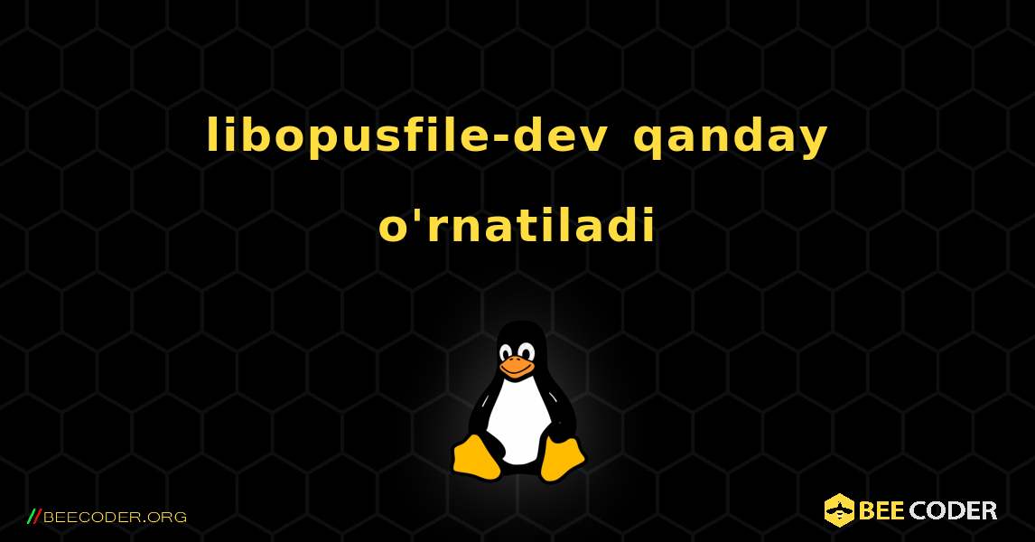 libopusfile-dev  qanday o'rnatiladi. Linux