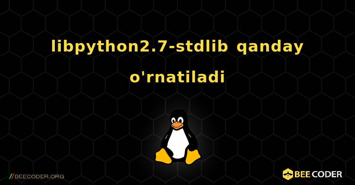libpython2.7-stdlib  qanday o'rnatiladi. Linux