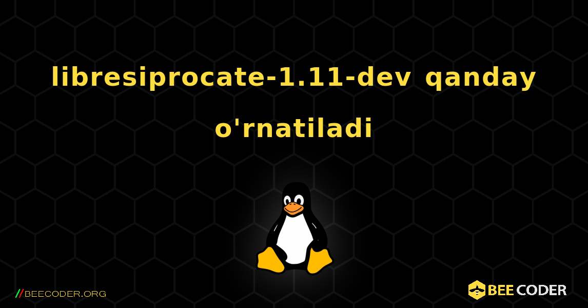 libresiprocate-1.11-dev  qanday o'rnatiladi. Linux