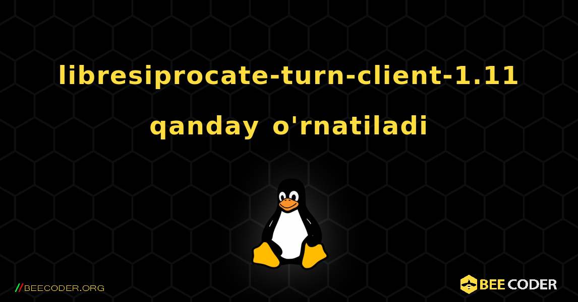 libresiprocate-turn-client-1.11  qanday o'rnatiladi. Linux