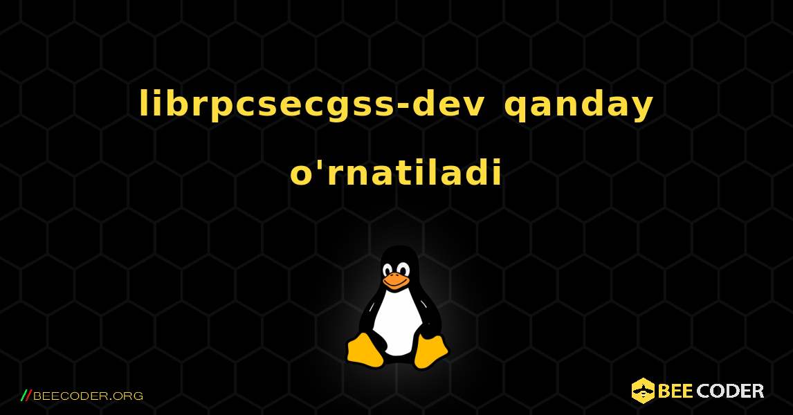 librpcsecgss-dev  qanday o'rnatiladi. Linux