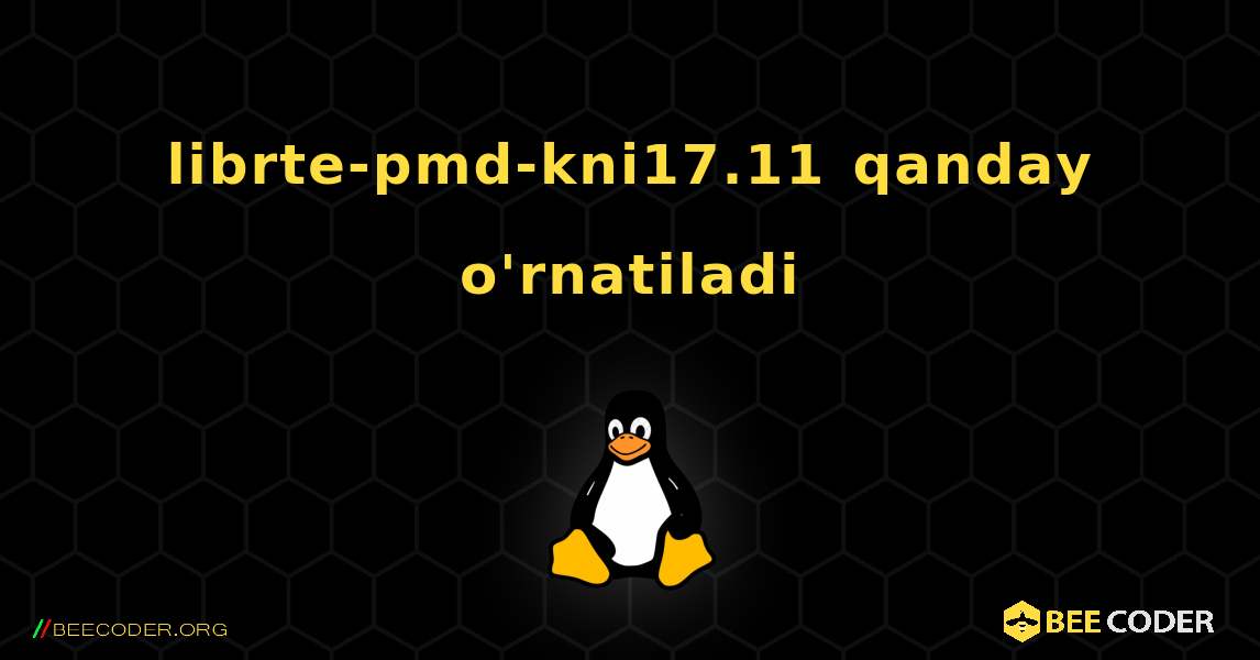 librte-pmd-kni17.11  qanday o'rnatiladi. Linux