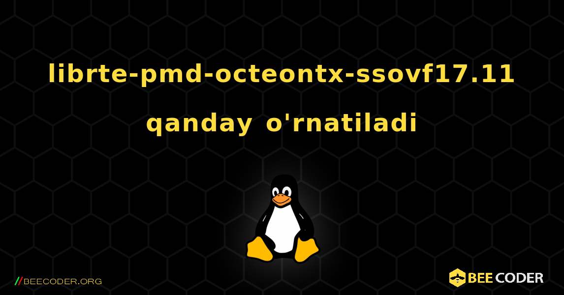 librte-pmd-octeontx-ssovf17.11  qanday o'rnatiladi. Linux