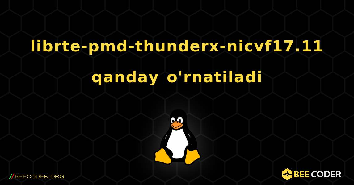 librte-pmd-thunderx-nicvf17.11  qanday o'rnatiladi. Linux