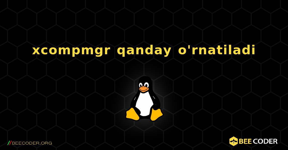 xcompmgr  qanday o'rnatiladi. Linux