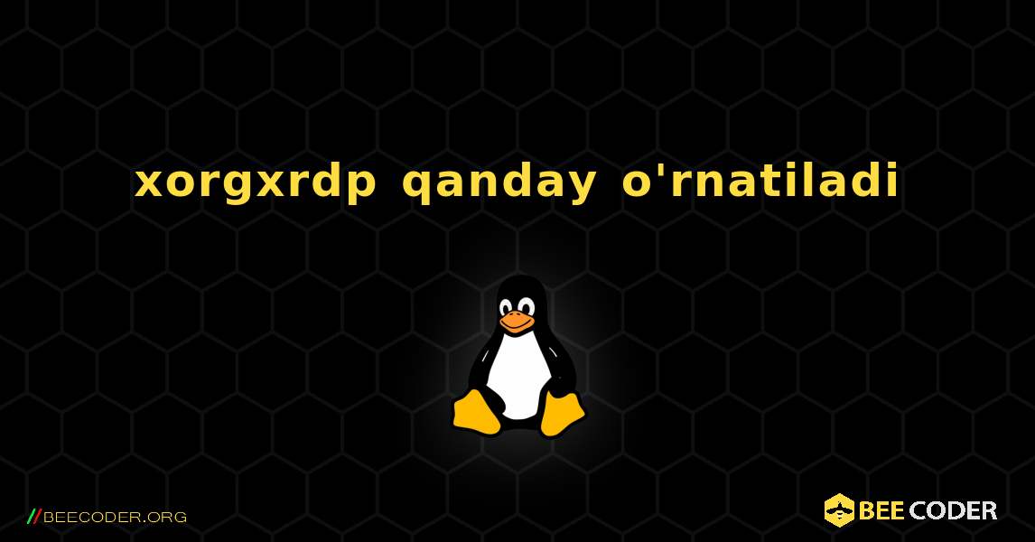xorgxrdp  qanday o'rnatiladi. Linux