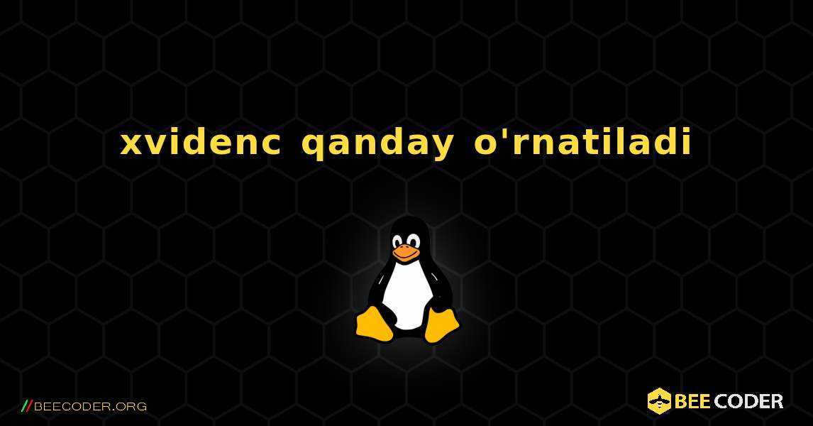 xvidenc  qanday o'rnatiladi. Linux