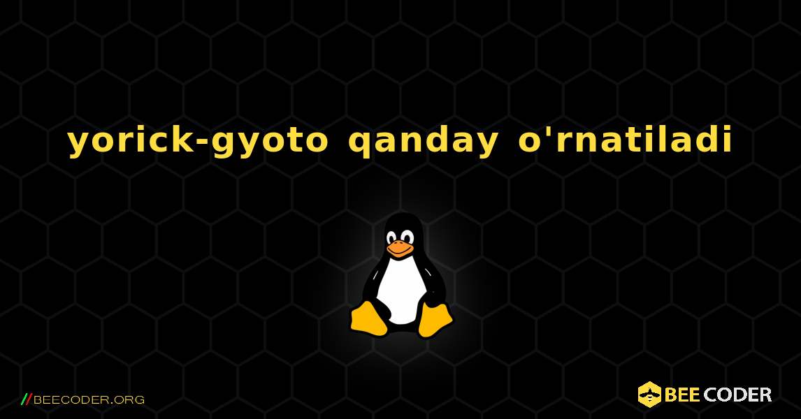yorick-gyoto  qanday o'rnatiladi. Linux
