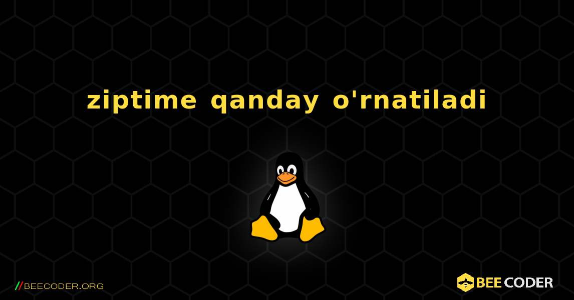 ziptime  qanday o'rnatiladi. Linux