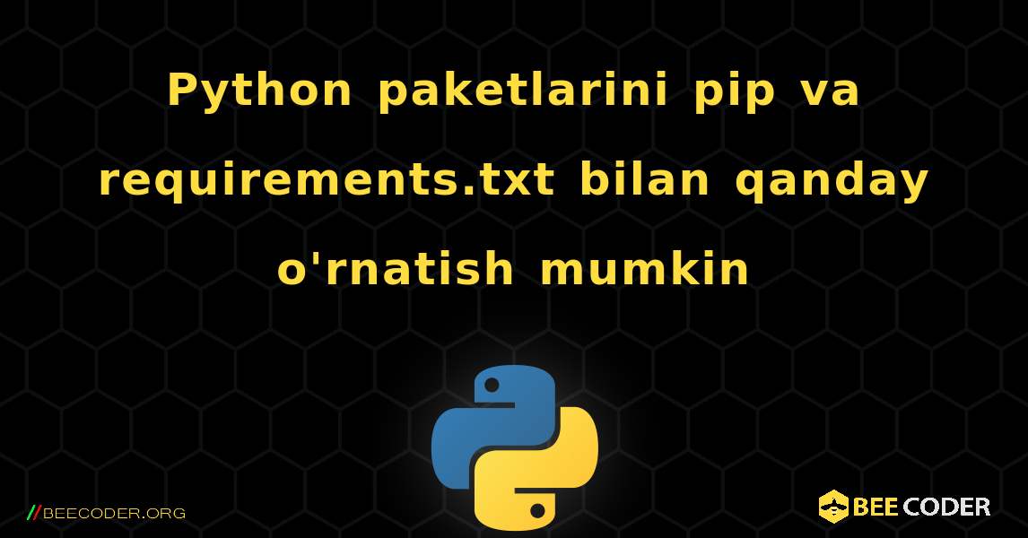 Python paketlarini pip va requirements.txt bilan qanday o'rnatish mumkin. Python