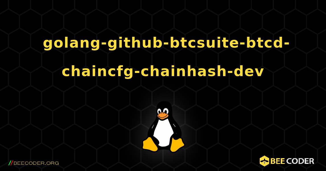 如何安装 golang-github-btcsuite-btcd-chaincfg-chainhash-dev . Linux